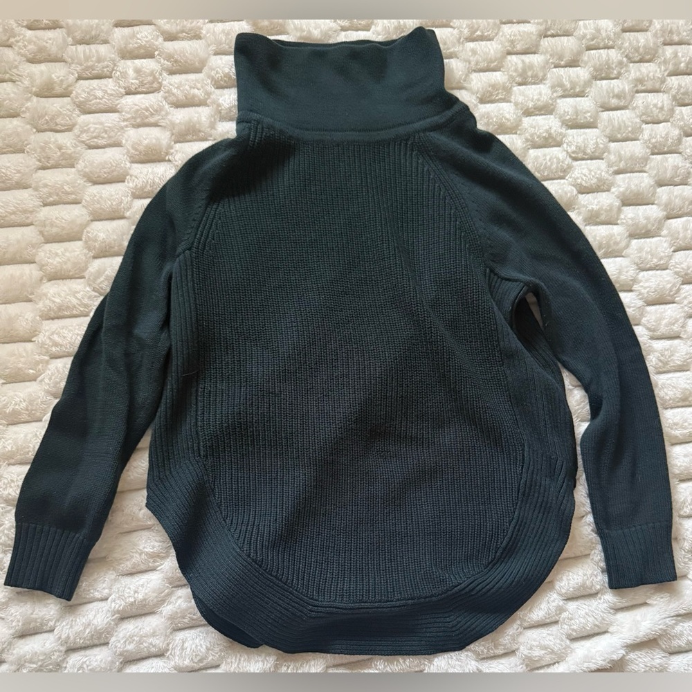 Athleta Ravine Merino Wool Blend Funnel Neck Tunic Sweater Hunter Green XXS EUC - Picture 10 of 10